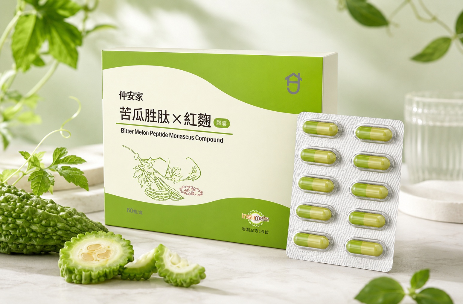 仲安家苦瓜胜肽x紅麴膠囊(60顆/盒)